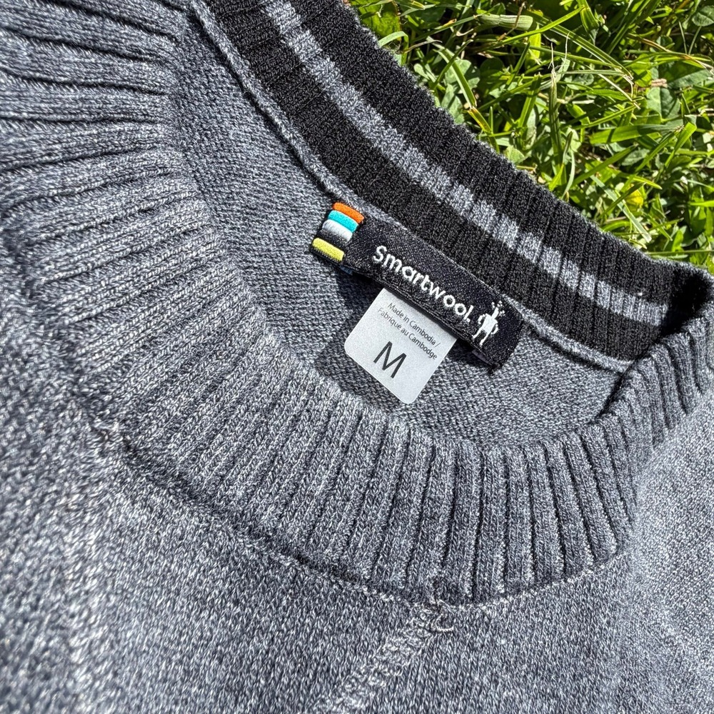 Smartwool Men's Gray Merino Wool Blend Crewneck Sweater Size Medium M - Picture 2 of 4